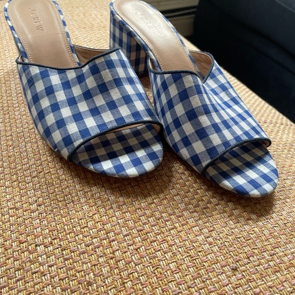 NWOB J. Crew gingham heeled mules - Picture 7 of 7